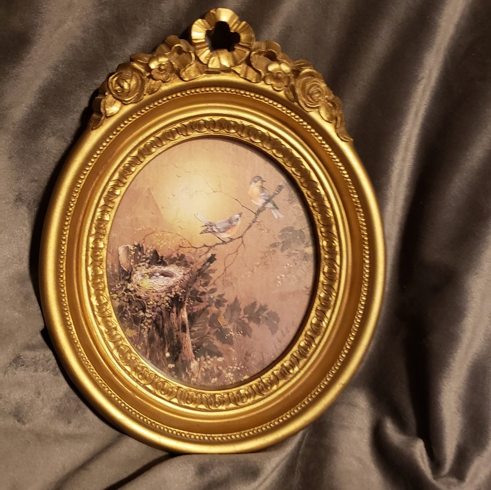Vintage Homco Margie Morrow Birds Nest framed print 3279